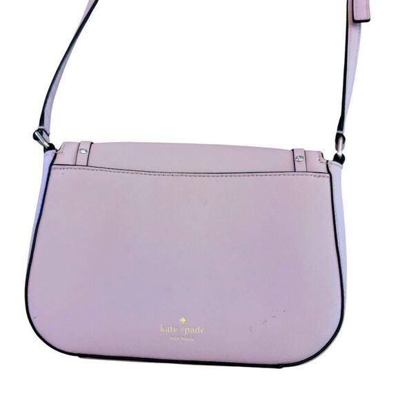 Kate Spade Lightest Blush Pink Rhinestone Bow Flap Crossbody Shoulder Bag - Picture 9 of 16